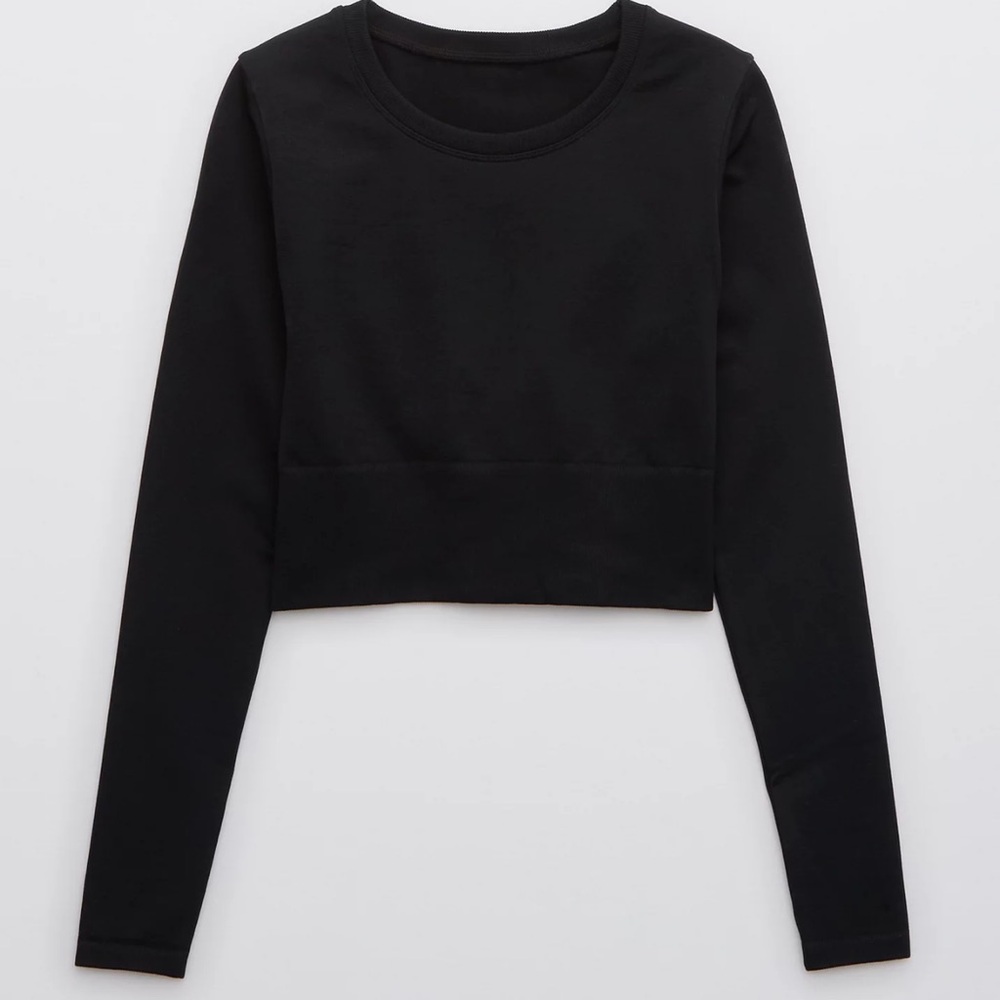 OFFLINE By Aerie Sidewalk Seamless Long Sleeve Cropped T-Shirt